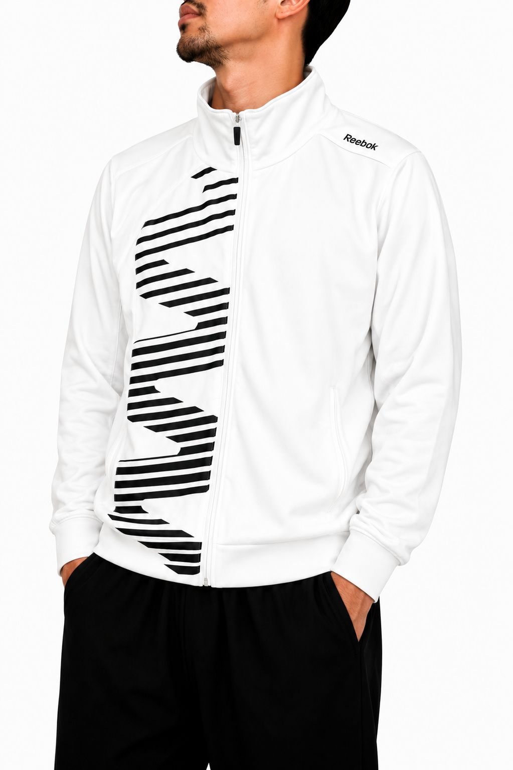 Reebok white zip up jacket