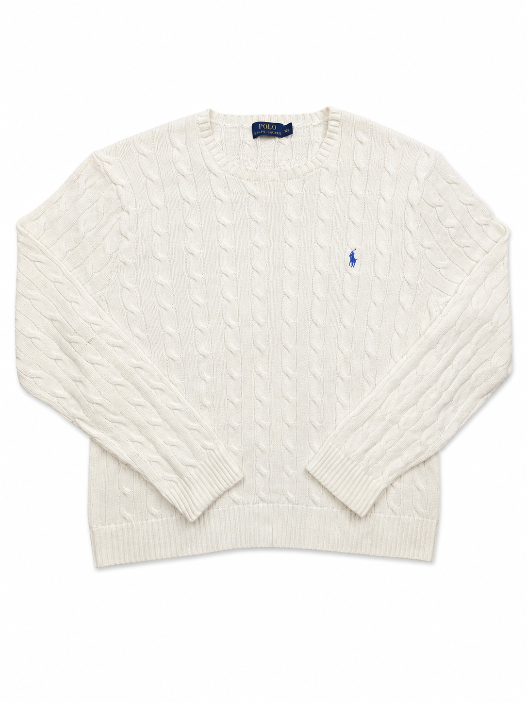 Ralph Lauren white cableknit sweater