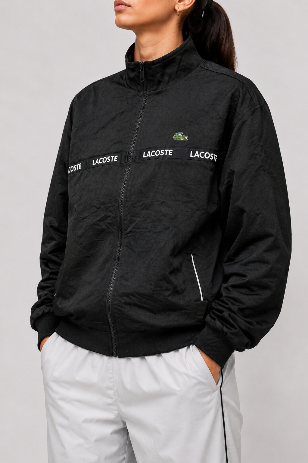 Lacoste black zip up jacket