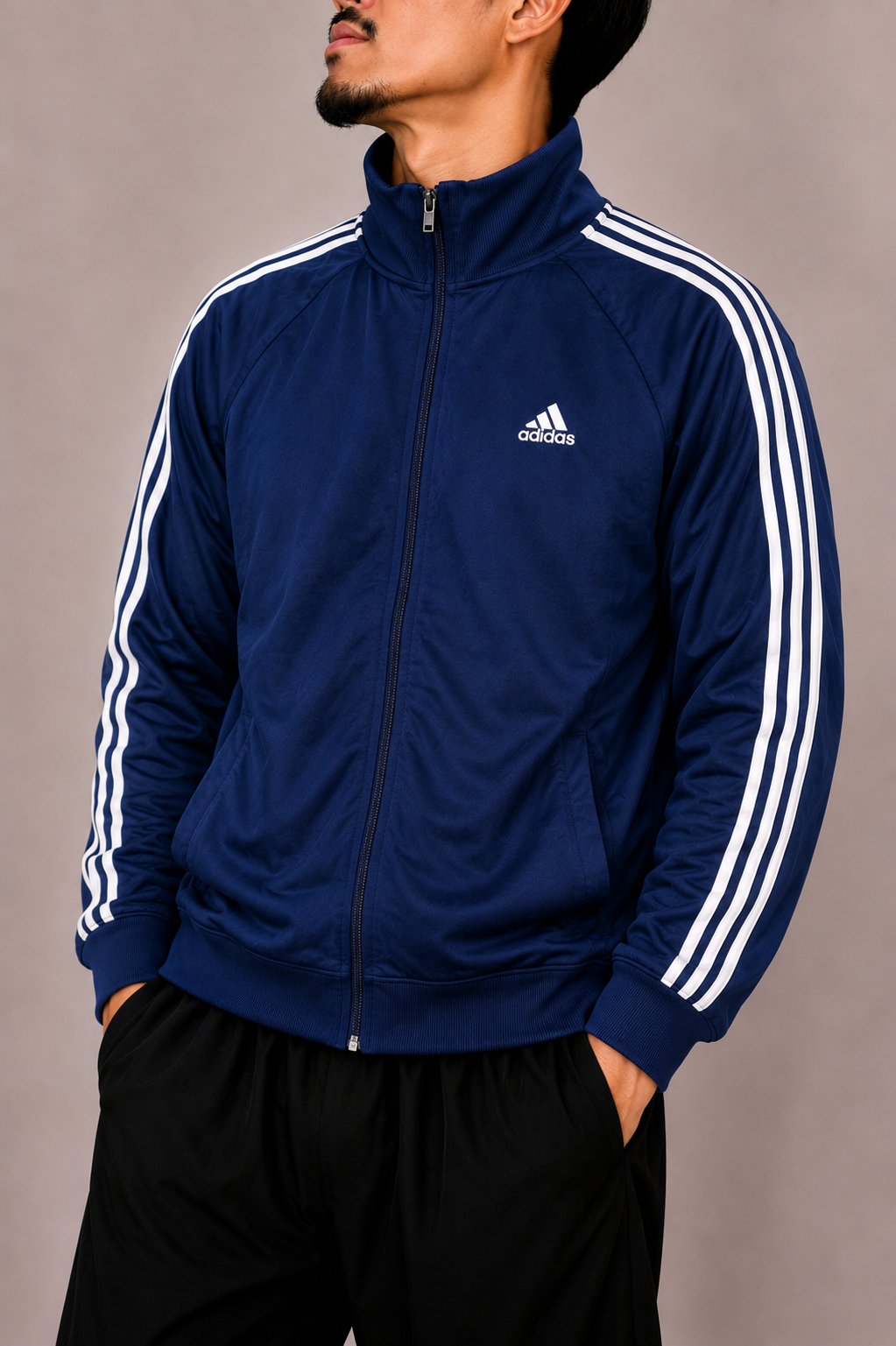 Adidas blue zip up jacket