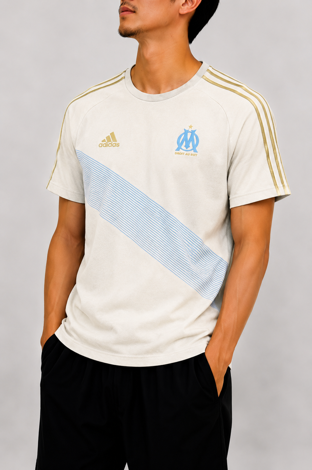 Adidas white marseille tee