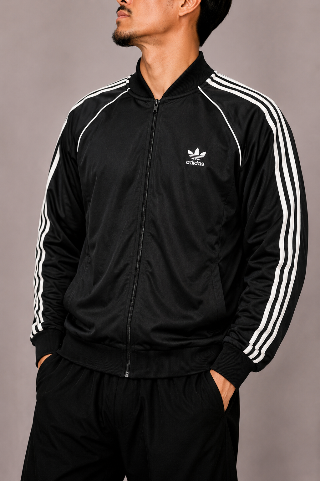 Adidas black zip up jacket