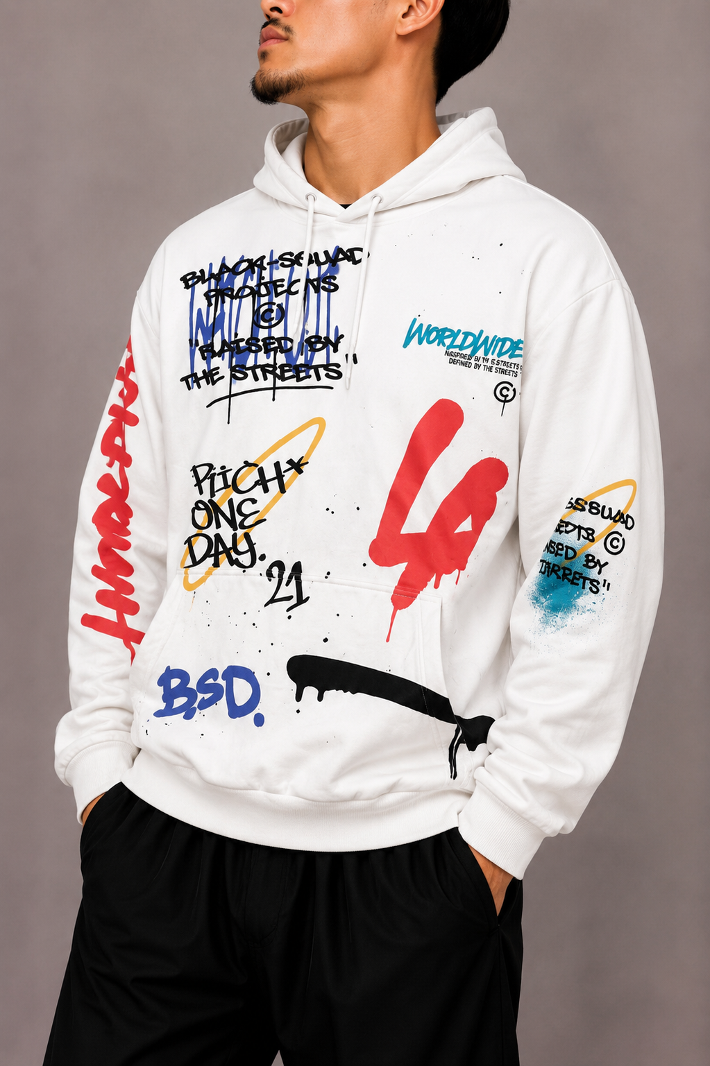 Black squad white Sweater