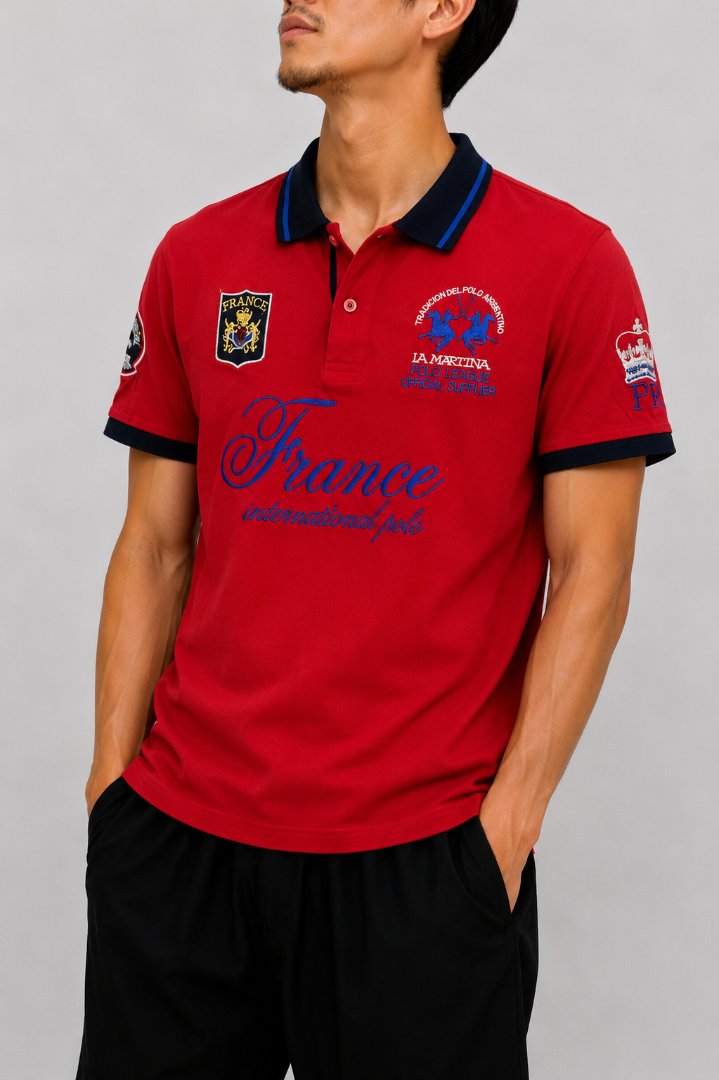 La martina red polo