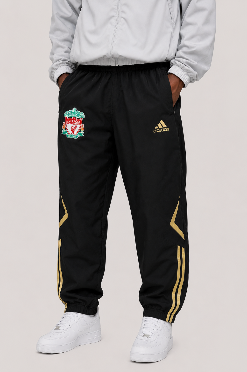 Adidas black Liverpool trackpants