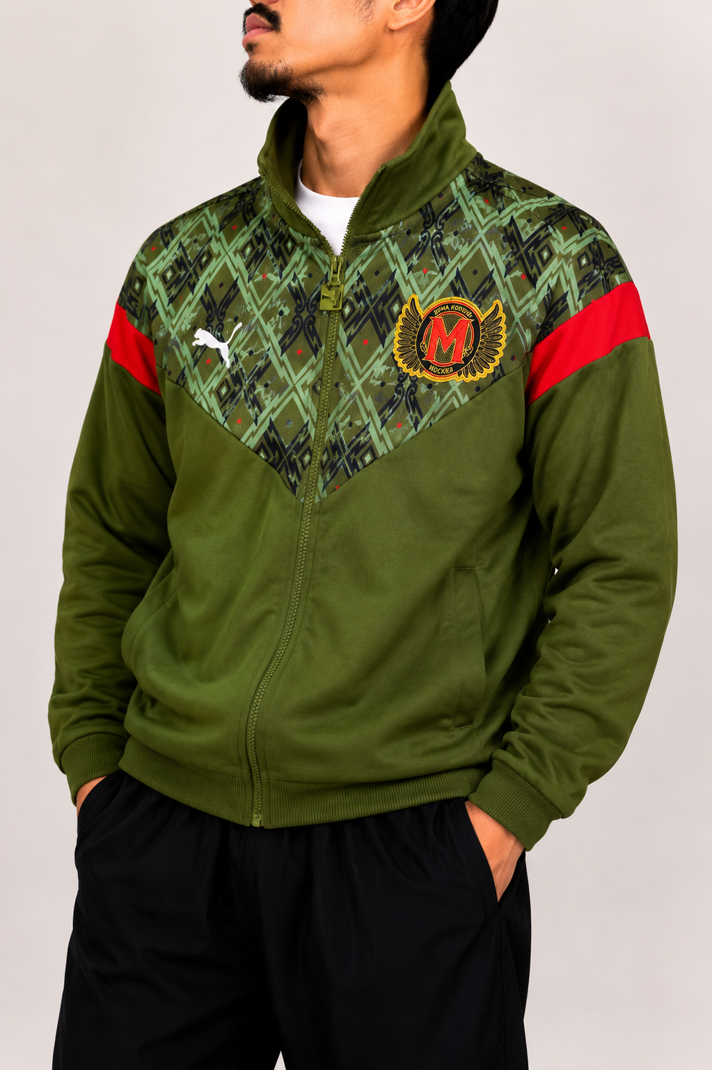 Puma green zip up jacket