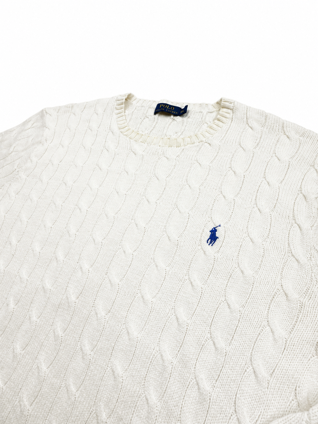 Ralph Lauren white cableknit sweater