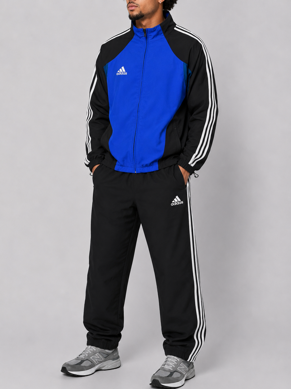 Adidas black/blue tracksuit