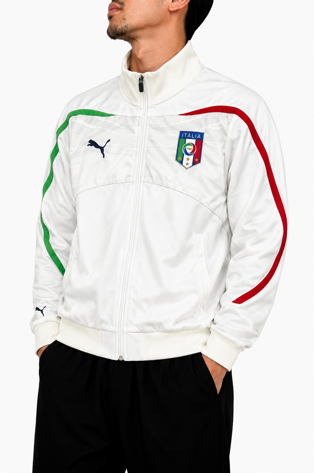 Puma white italy zip up jacket