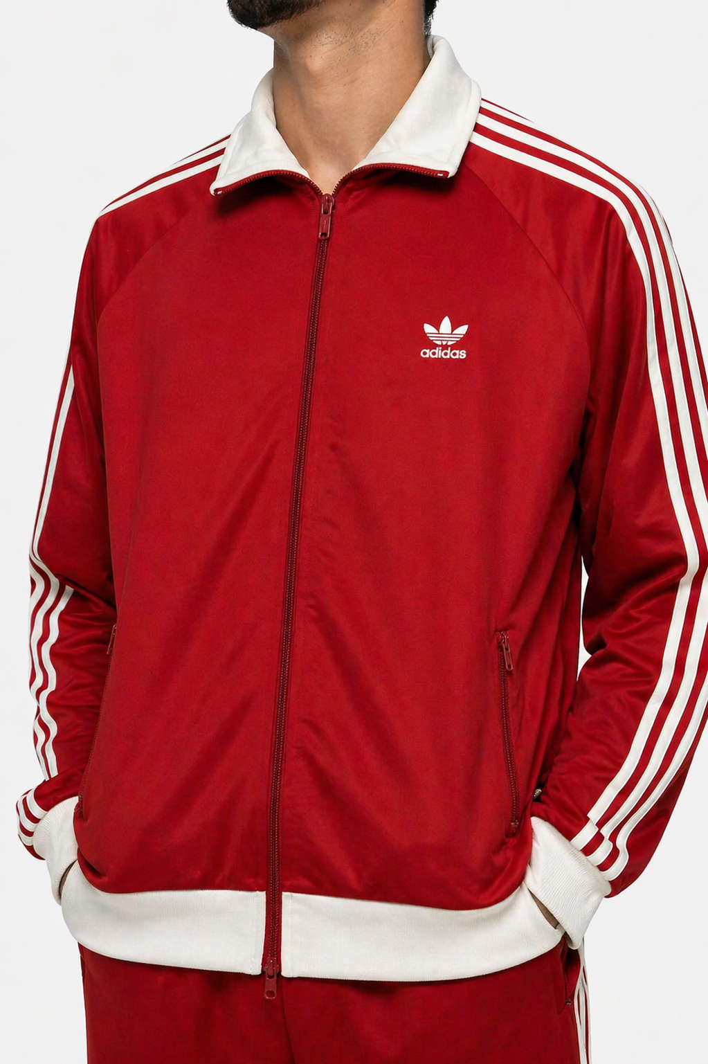 Adidas red zip up jacket