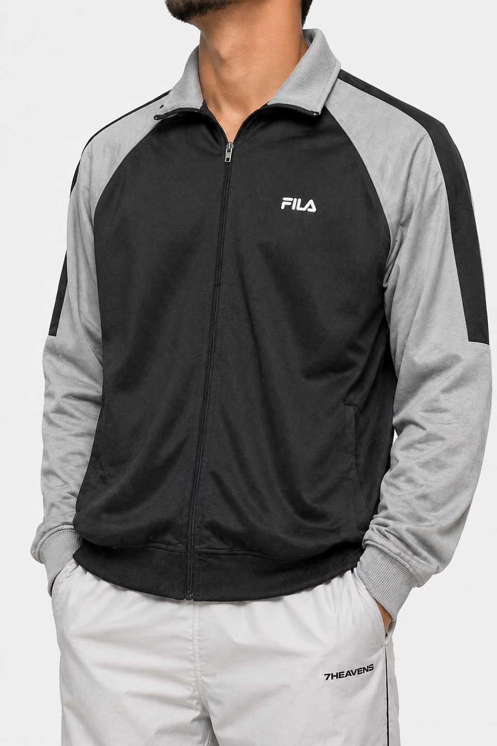 Fila black/grey zip up jacket