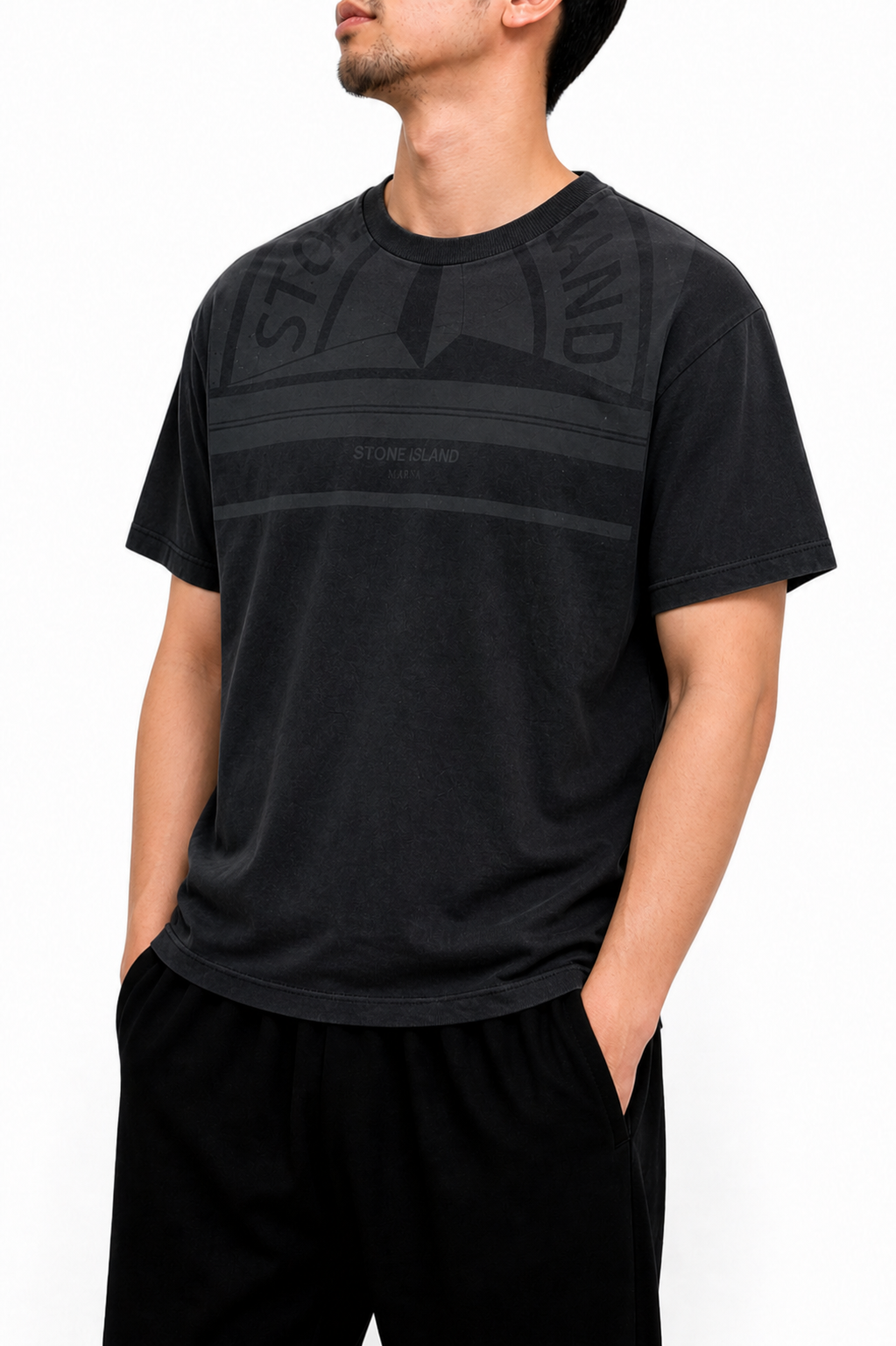 Stone Island black graphic tee